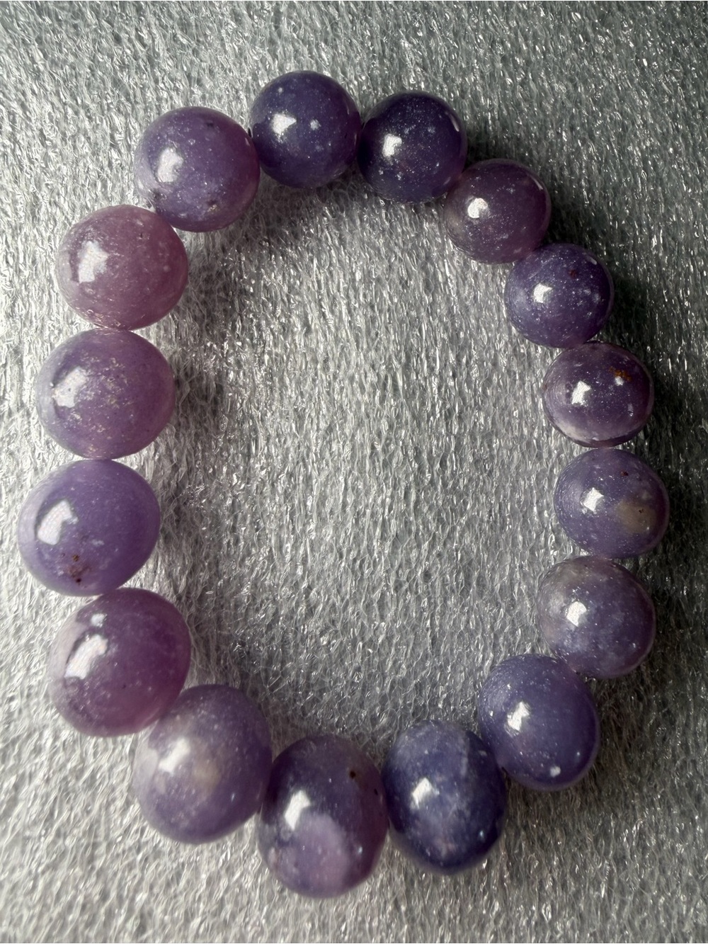 Gorgeous Rare 13MM Turkish Purple Jade Natural Crystal Bracelet